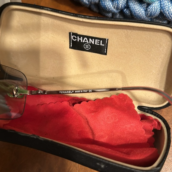 Authentic beautiful vintagee Chanel rimless silver tone gradient gray lens - Picture 8 of 12
